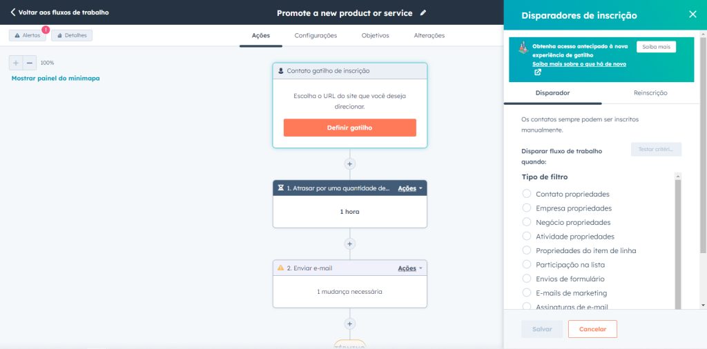 Como criar fluxo de trabalho no HubSpot Sales Hub (8 exemplos) | Fluxo