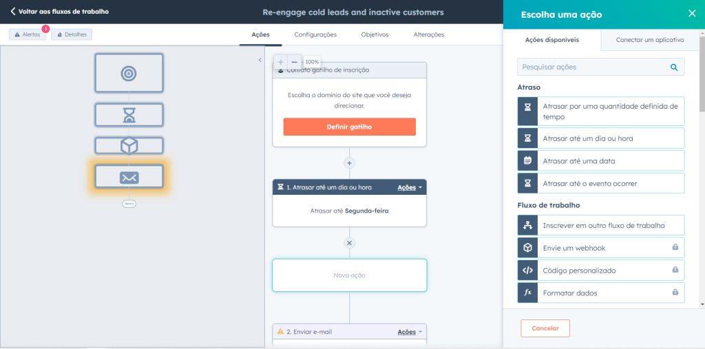 Como criar fluxo de trabalho no HubSpot Sales Hub (8 exemplos) | Fluxo