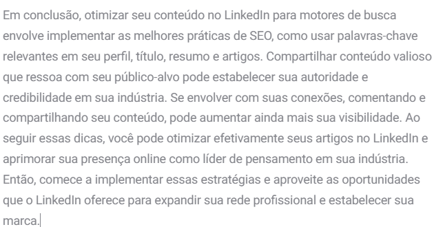 Exemplo de texto gerador de conteúdo HubSpot