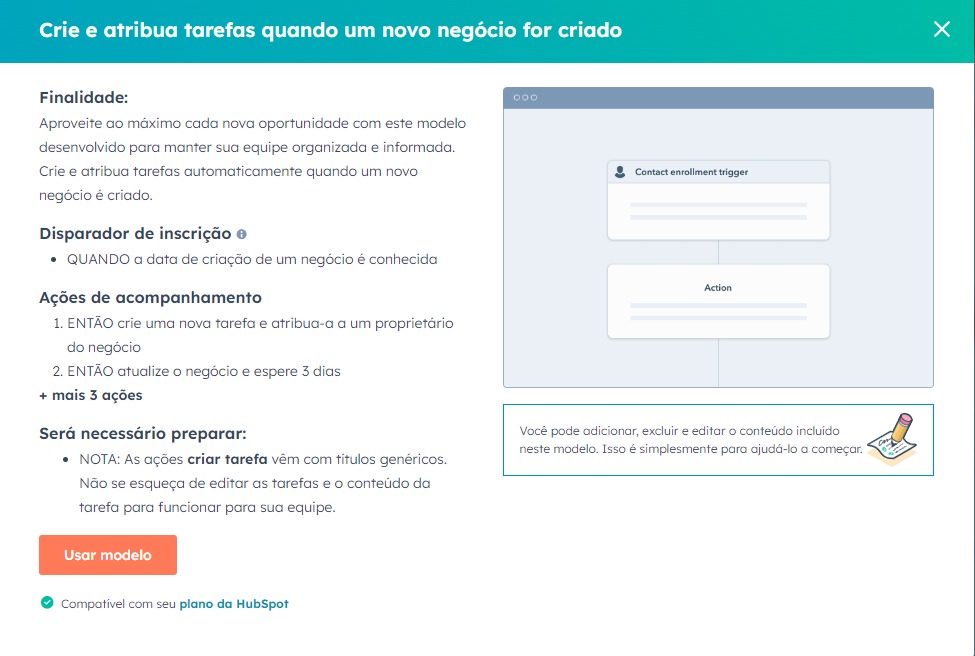 Como criar fluxo de trabalho no HubSpot Sales Hub (8 exemplos) | Fluxo