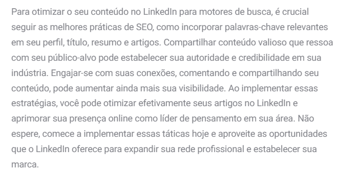 Exemplo de texto gerador de conteúdo HubSpot