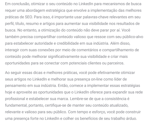 Exemplo de texto gerador de conteúdo HubSpot