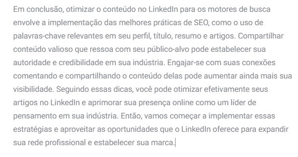 Exemplo de texto gerador de conteúdo HubSpot