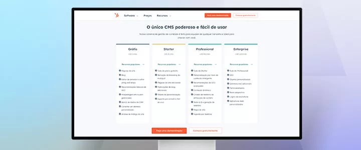 Planos e preços CMS Hub