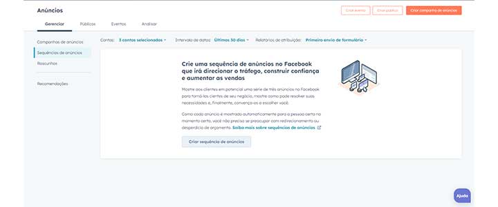 Sequências de anúncios no HubSpot