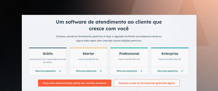 Planos e preços HubSpot Service Hub