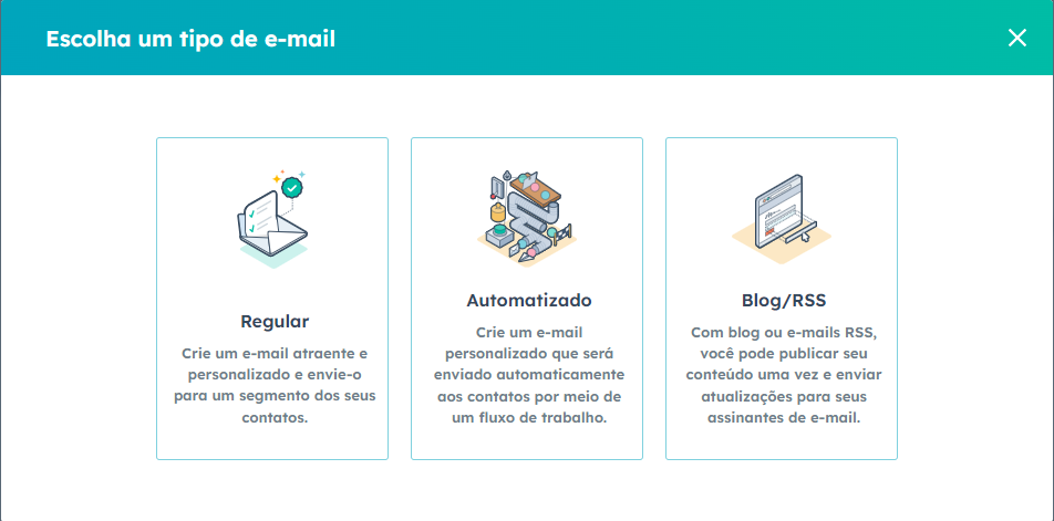 Tipo de e-mail HubSpot