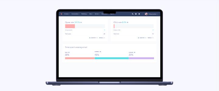 Métricas de e-mail marketing no HubSpot
