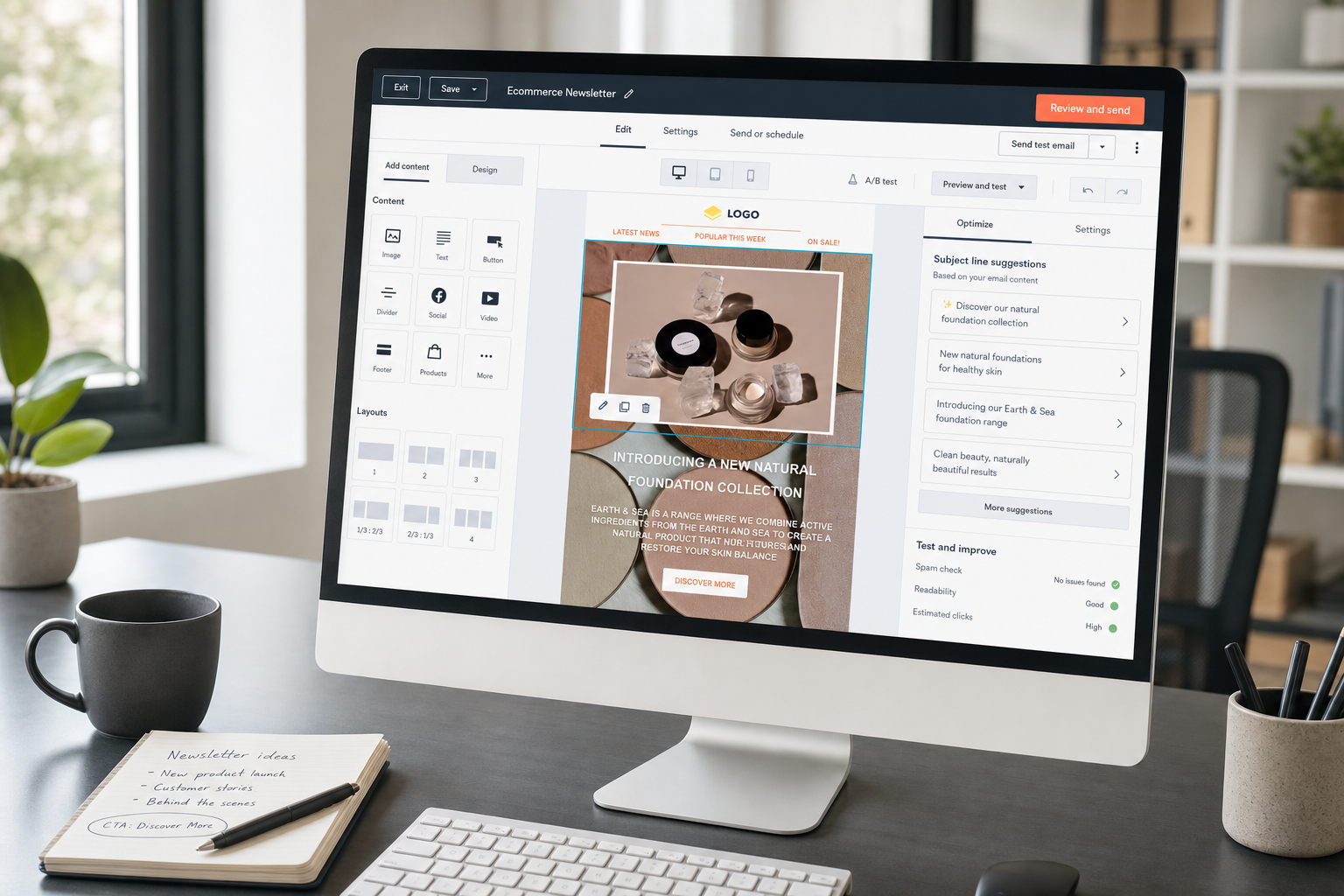 profissional usando o editor de e-mail marketing do hubspot