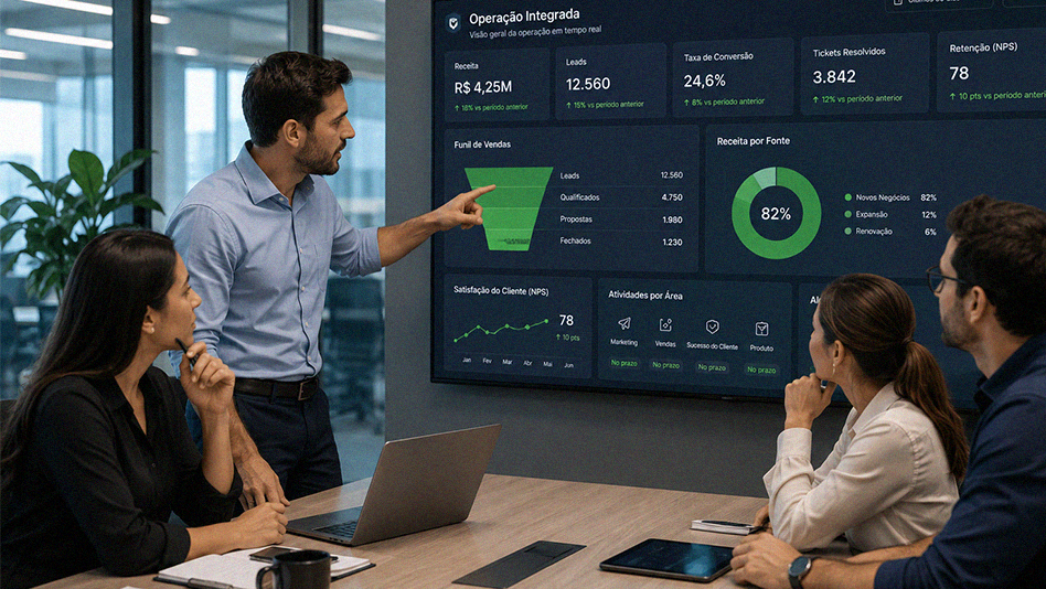 equipe fazendo a escolha de consultoria de crm